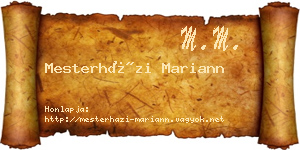Mesterházi Mariann névjegykártya